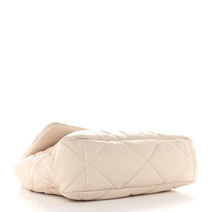 Chanel Goatskin Quilted Large Chanel 19 Flap Light Beige 4 of 10