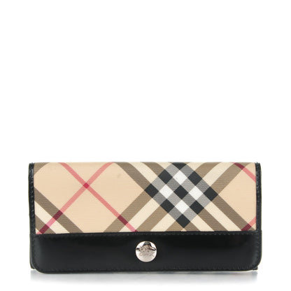 Burberry Patent Supernova Check Wallet Black 1 of 9