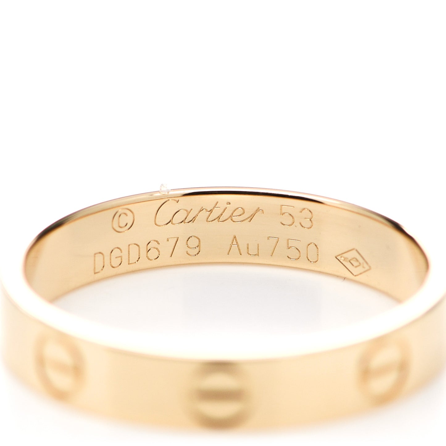 18K Yellow Gold 3.5mm LOVE Wedding Band Ring 53 6.25