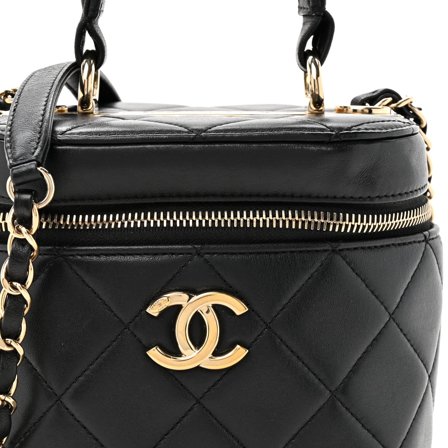 Chanel Lambskin Quilted Trendy Vanity Case Black 8 of 10