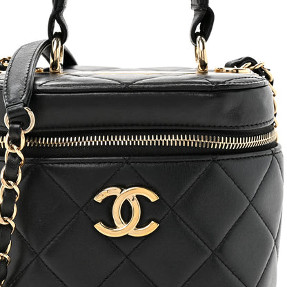 Chanel Lambskin Quilted Trendy Vanity Case Black 8 of 10