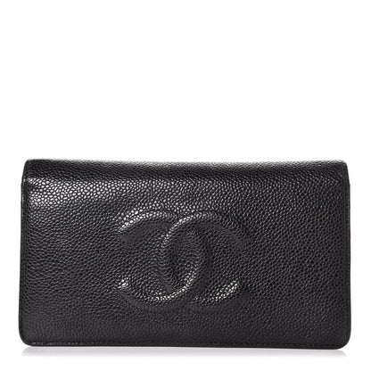 Chanel Caviar Timeless CC Yen Wallet Black 1 of 9