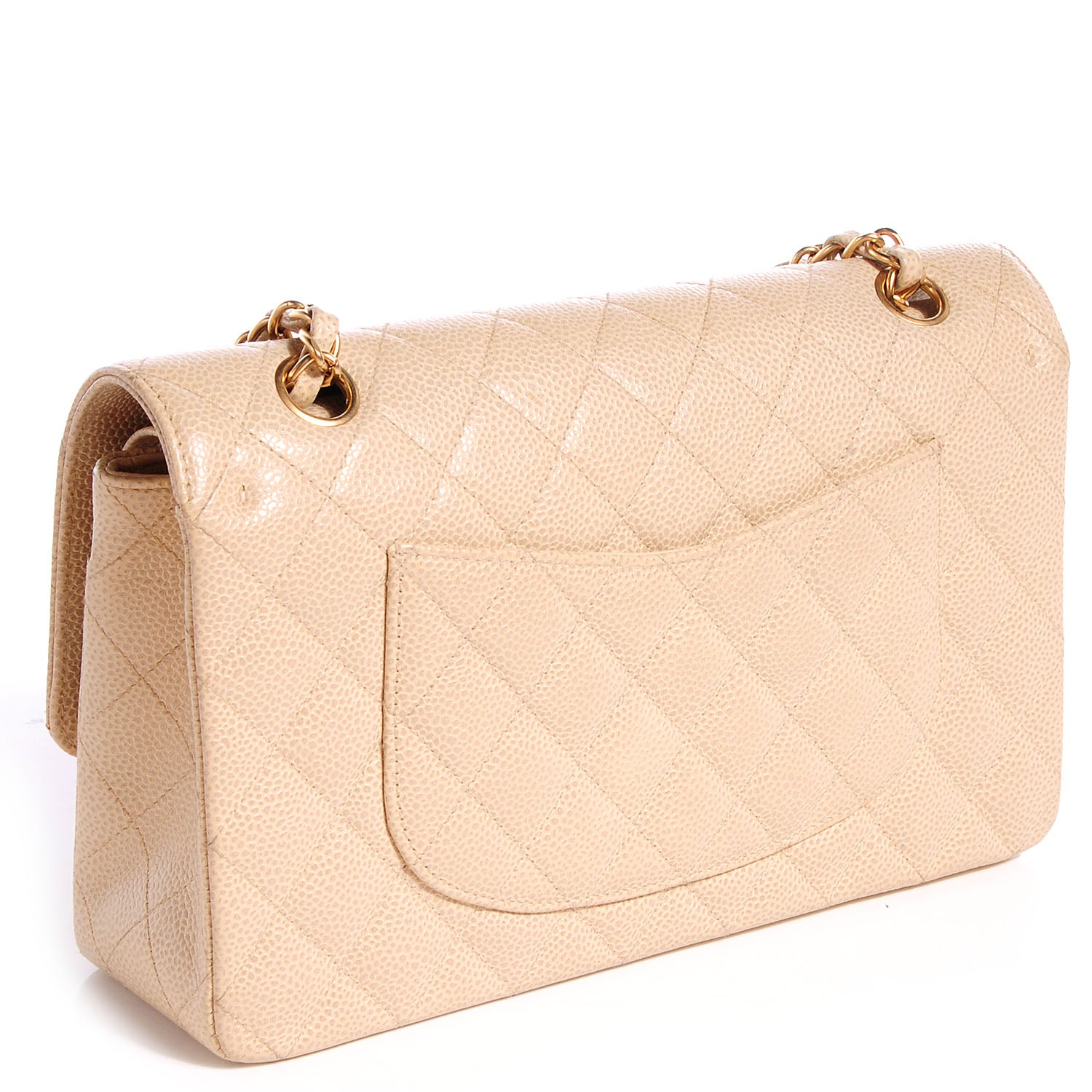 Chanel Caviar Quilted Medium Double Flap Beige 3 of 9