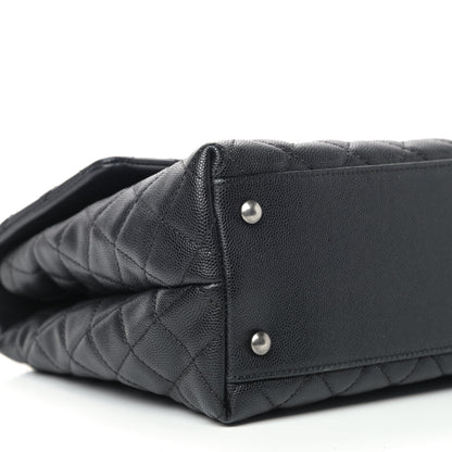 Chanel Caviar Lizard Quilted Medium Coco Handle Flap Black 5 of 10