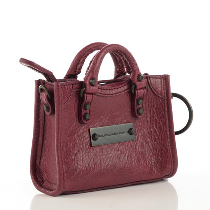 Balenciaga Agneau Mini City Bag Charm Cassis 3 of 8