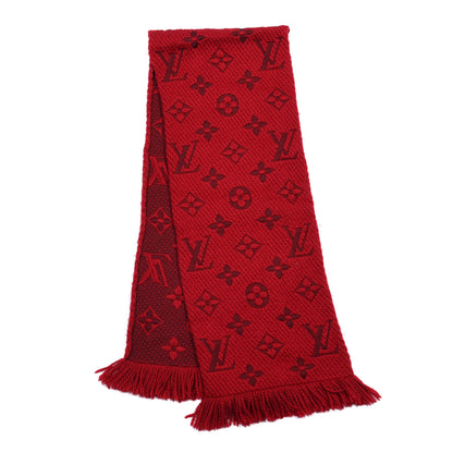 Louis Vuitton Wool Silk Logomania Scarf Rubis 2 of 3