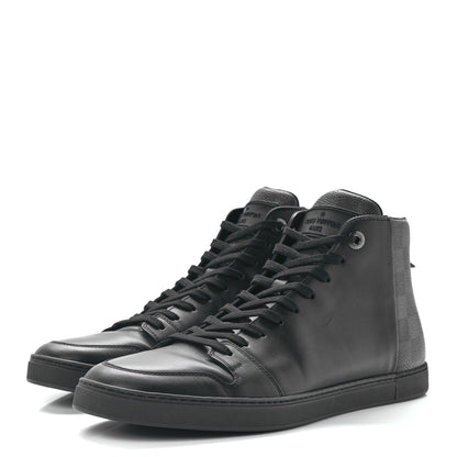 Louis Vuitton Calfskin Damier Graphite High Top Sneakers 8 Black 3 of 9