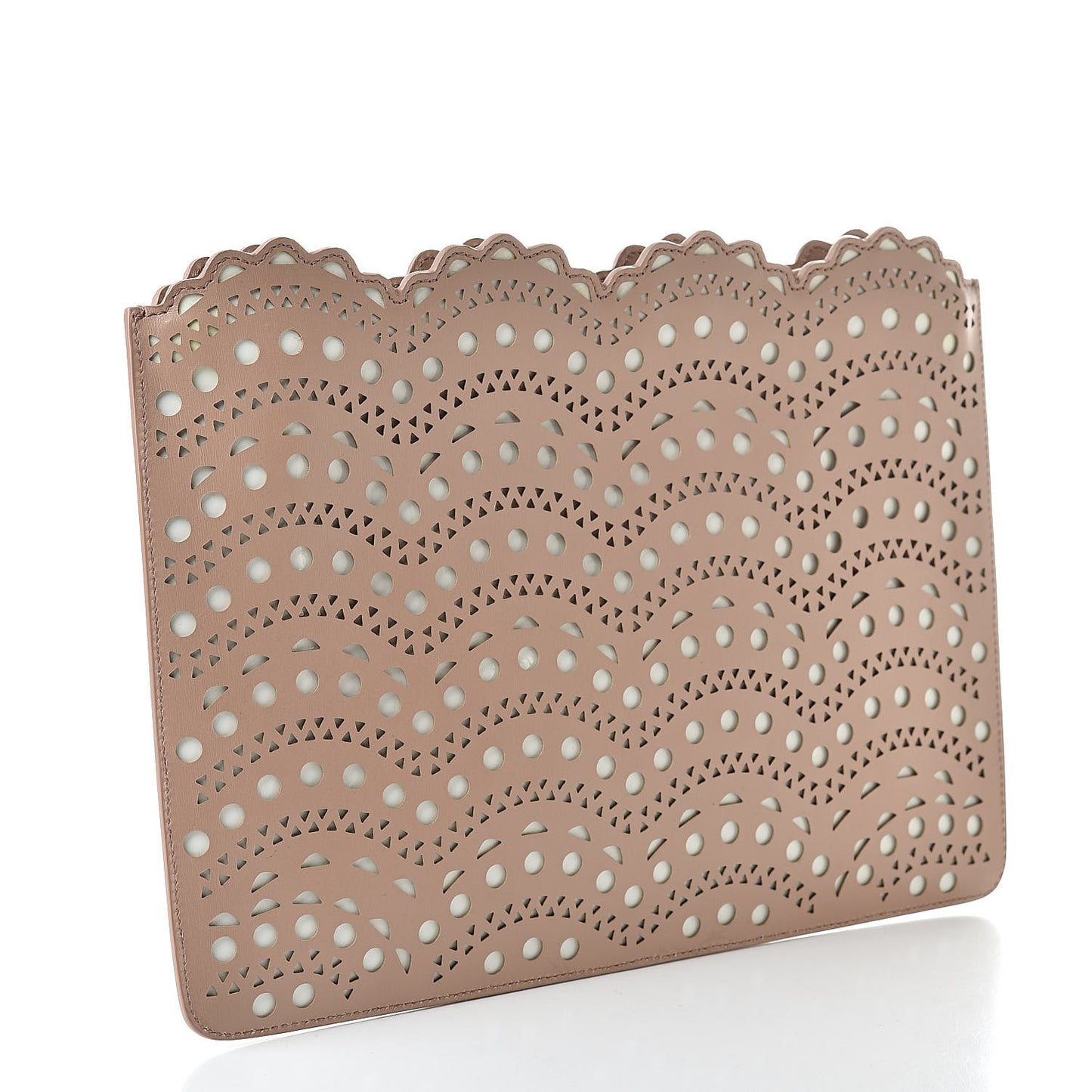 Calfskin Laser Cut Pochette MM Chair Blanc