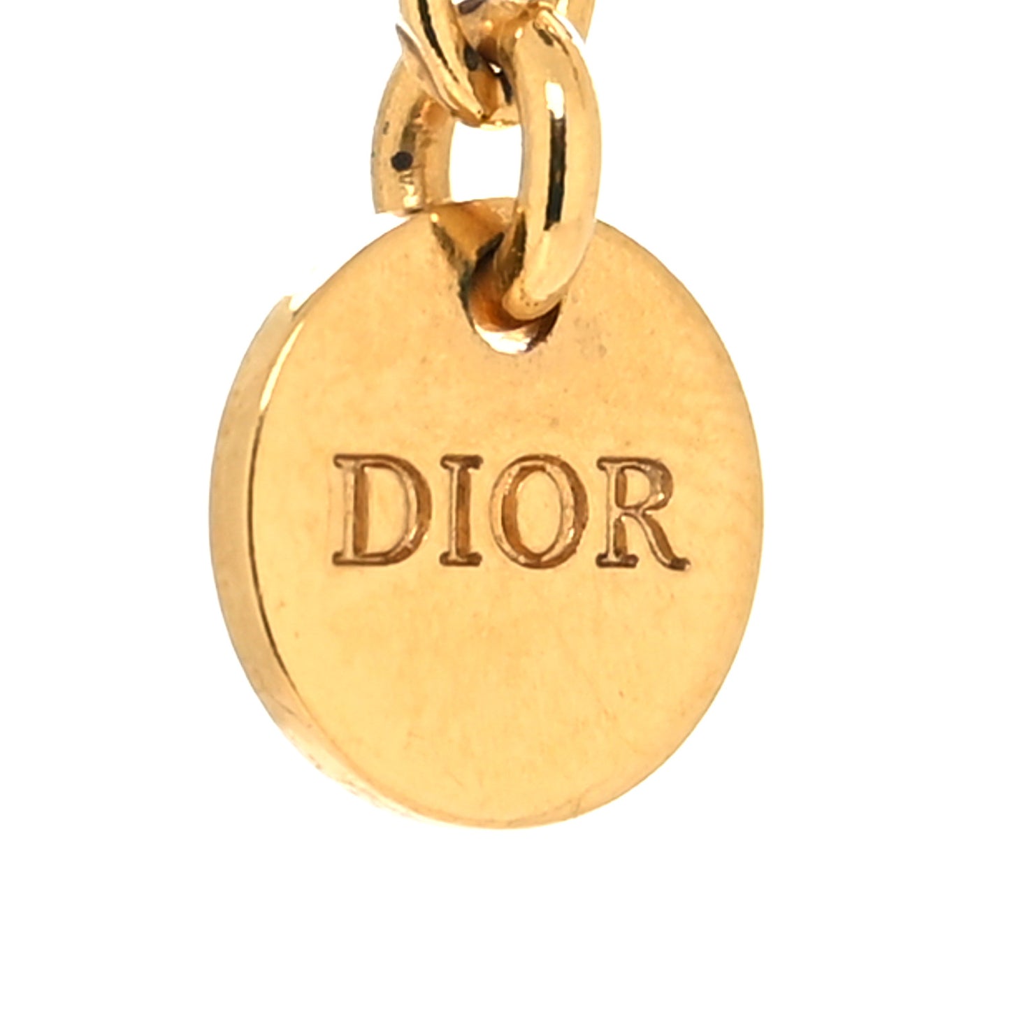Metal Crystal CD Necklace Gold