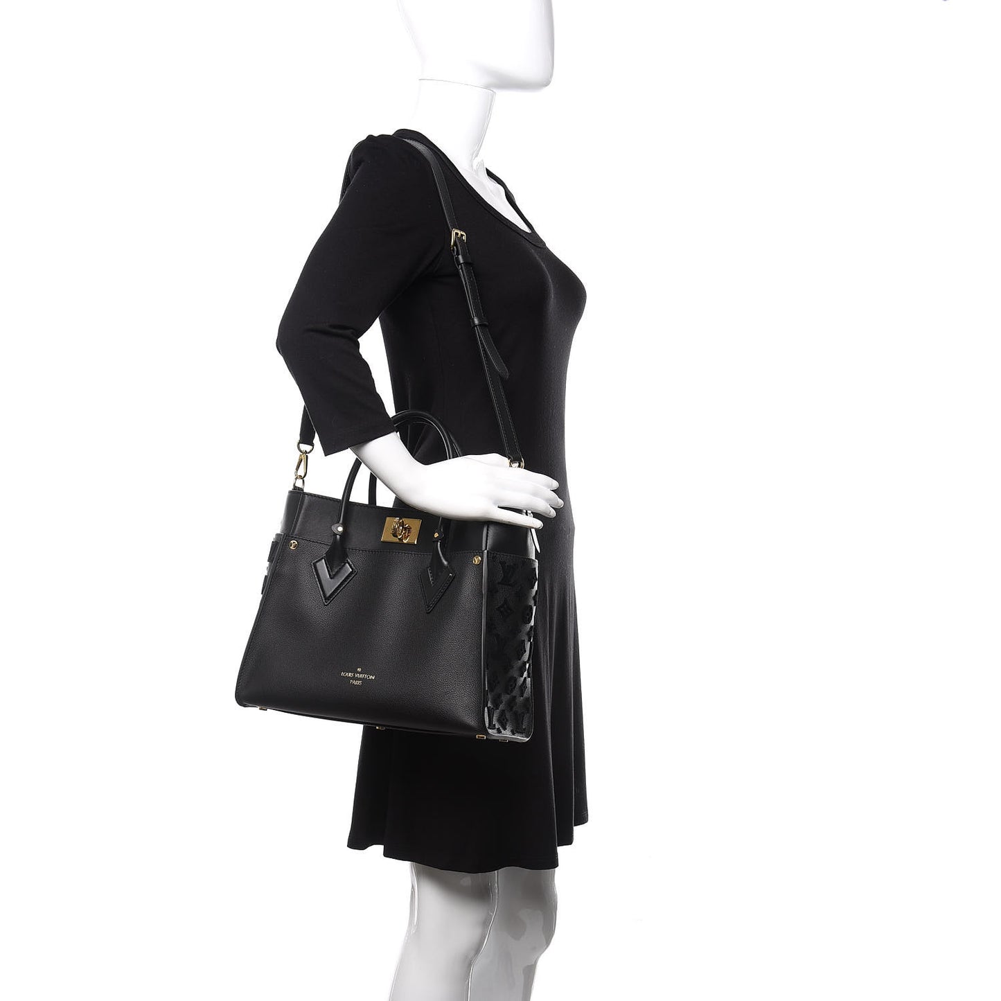 Calfskin Monogram Tufting On My Side Black