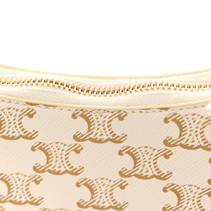 Celine Canvas Calfskin Ava Triomphe Shoulder Bag White 10 of 10