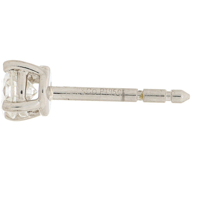 Tiffany Platinum Diamond .54ctw Solitaire Earrings 3 of 5