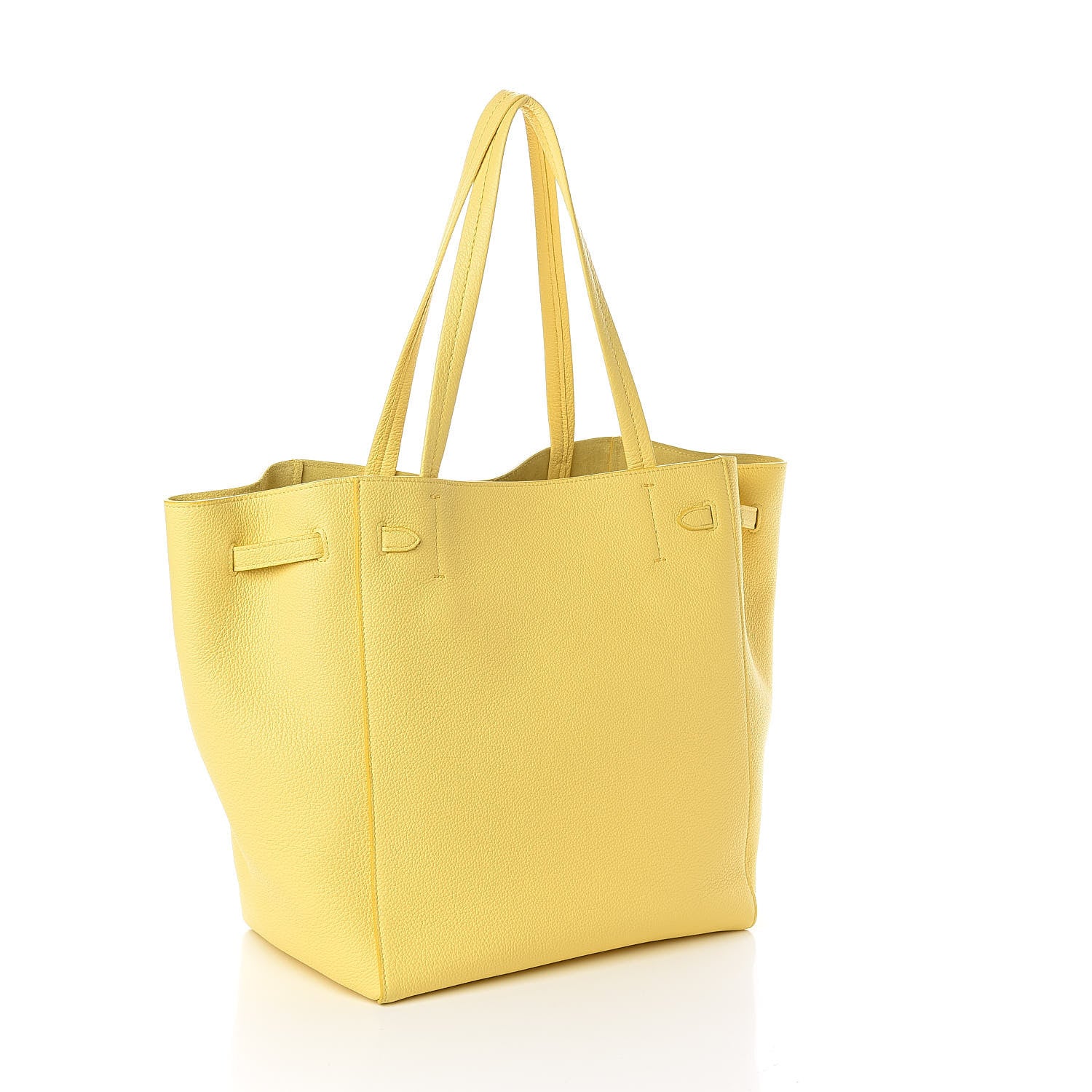 Celine Soft Grained Calfskin Small Belt Cabas Phantom Citron 3 of 8