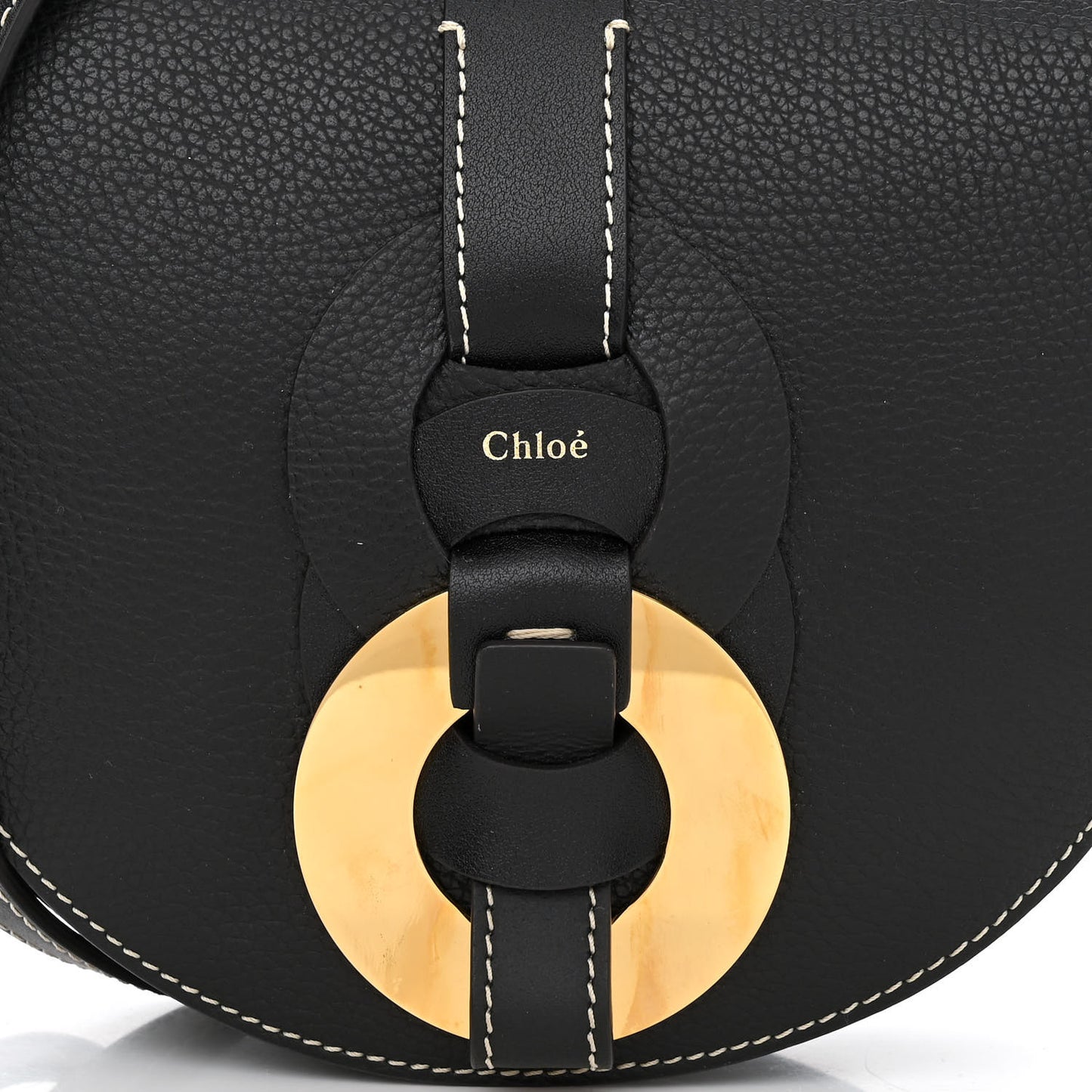 Grained Calfskin Small Darryl Saddle Crossbody Bag Black