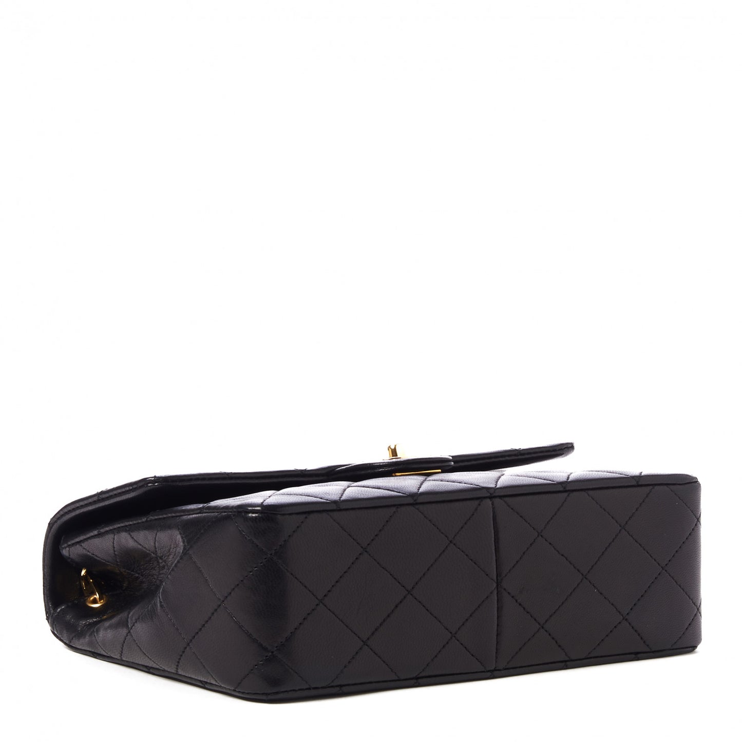 Lambskin Quilted Mini Square Flap Bag Black