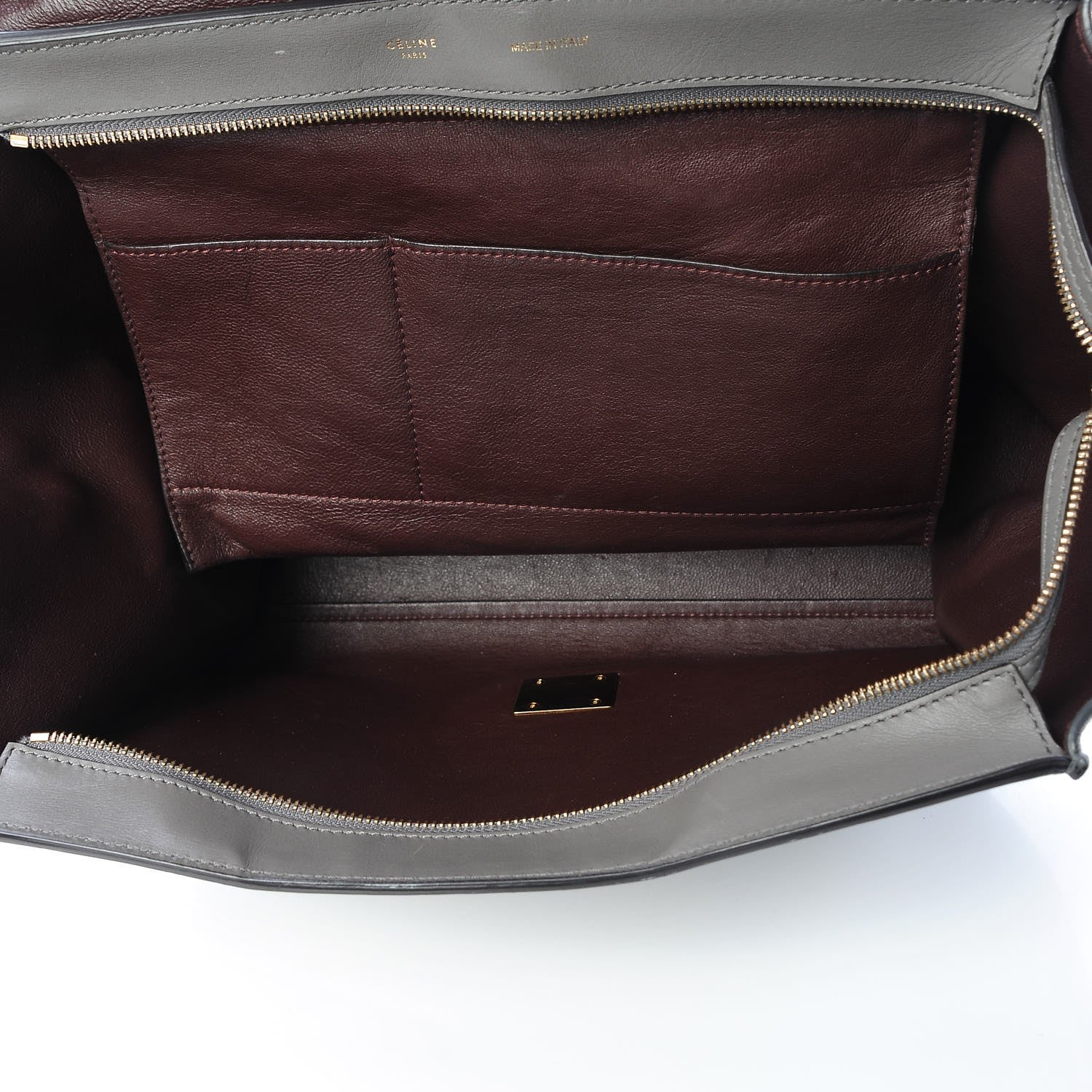 Celine Crocodile Embossed Nubuck Medium Trapeze Grey 5 of 13