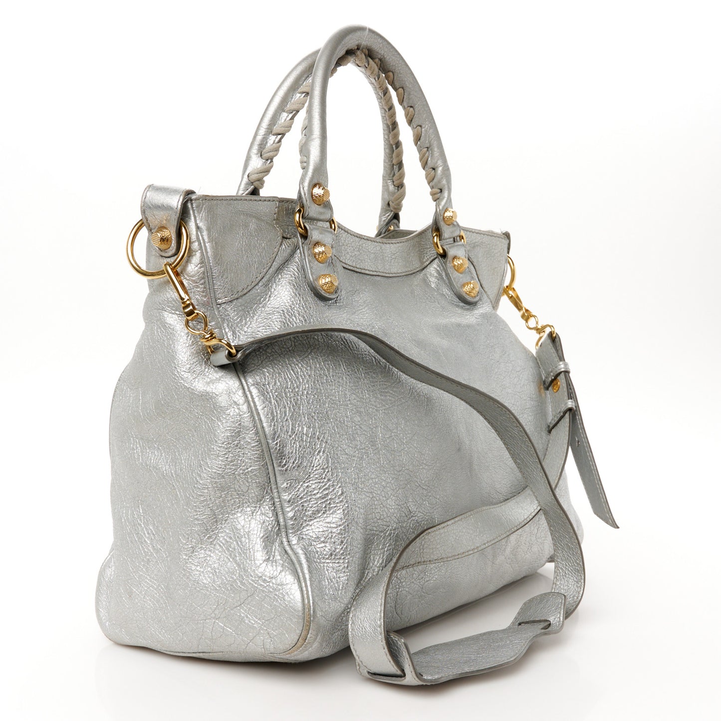 Metallic Agneau Giant 12 Gold Hardware Velo Gris Aluminum