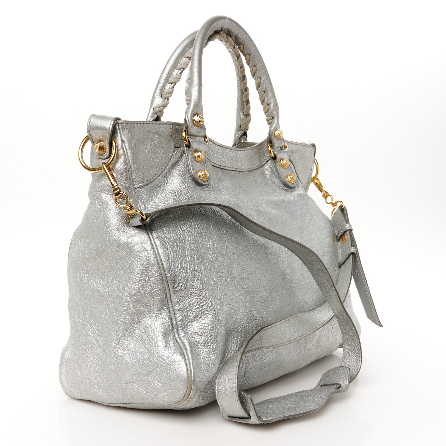 Balenciaga Metallic Agneau Giant 12 Gold Hardware Velo Gris Aluminum 4 of 12