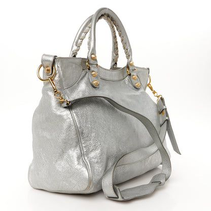 Balenciaga Metallic Agneau Giant 12 Gold Hardware Velo Gris Aluminum 4 of 12