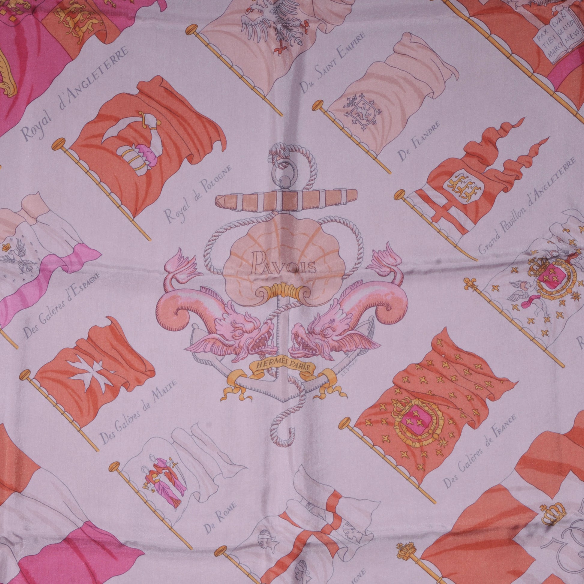 Hermes Silk Pavois Flags Carre Scarf 90 1 of 3
