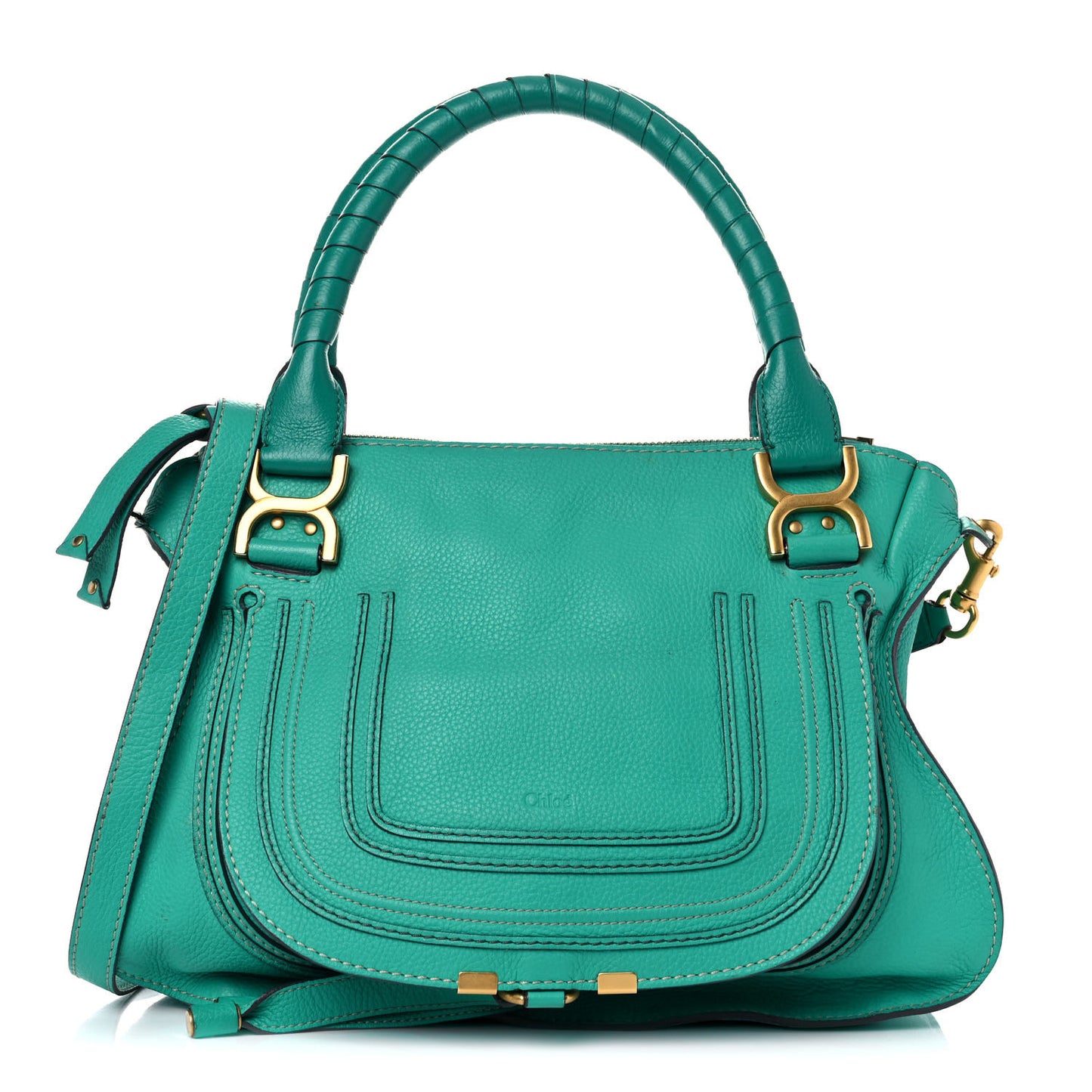 Calfskin Medium Marcie Satchel Jade Green