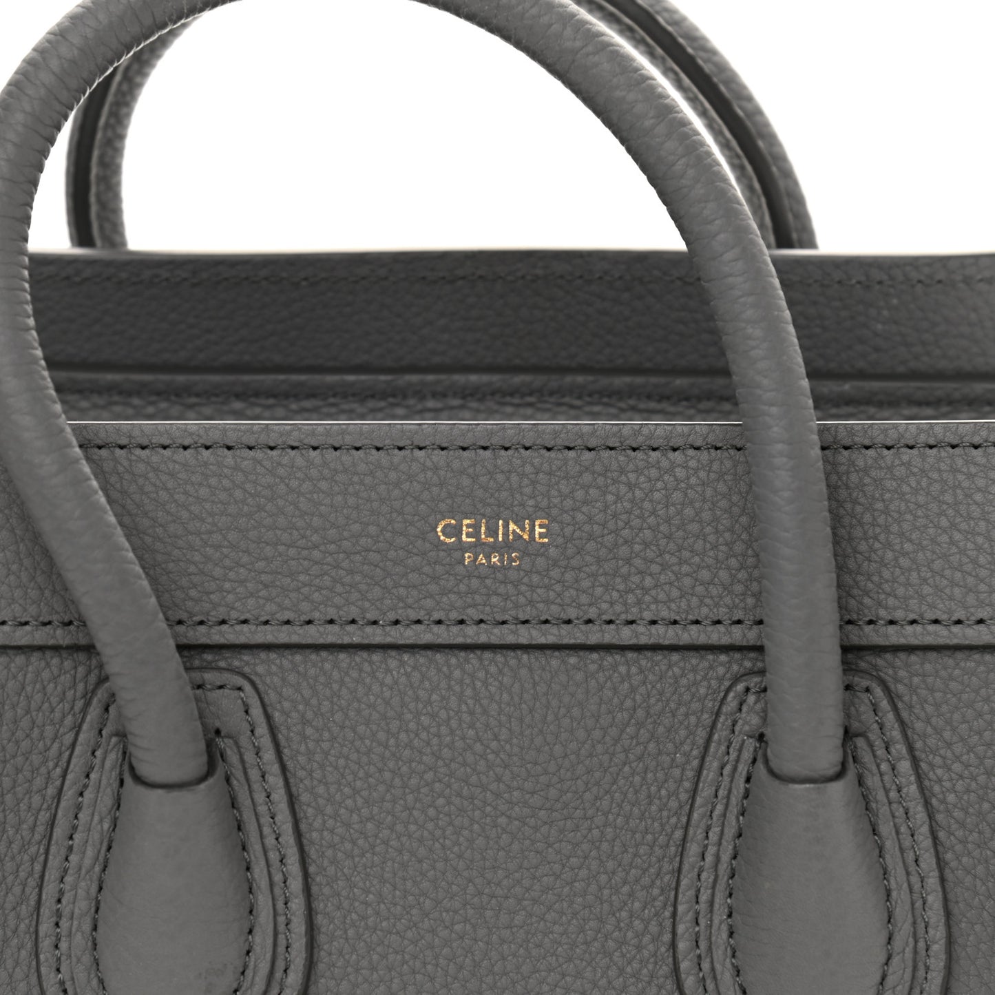 Drummed Calfskin Nano Luggage Kohl