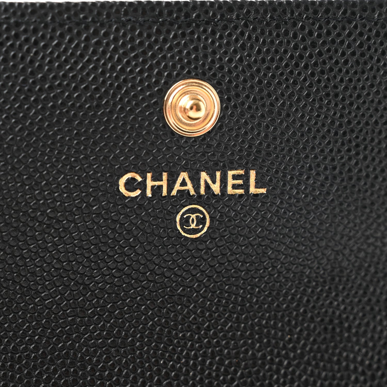 Chanel Caviar Quilted Enamel Coco Casino Flap Card Holder Wallet Black 7 of 9