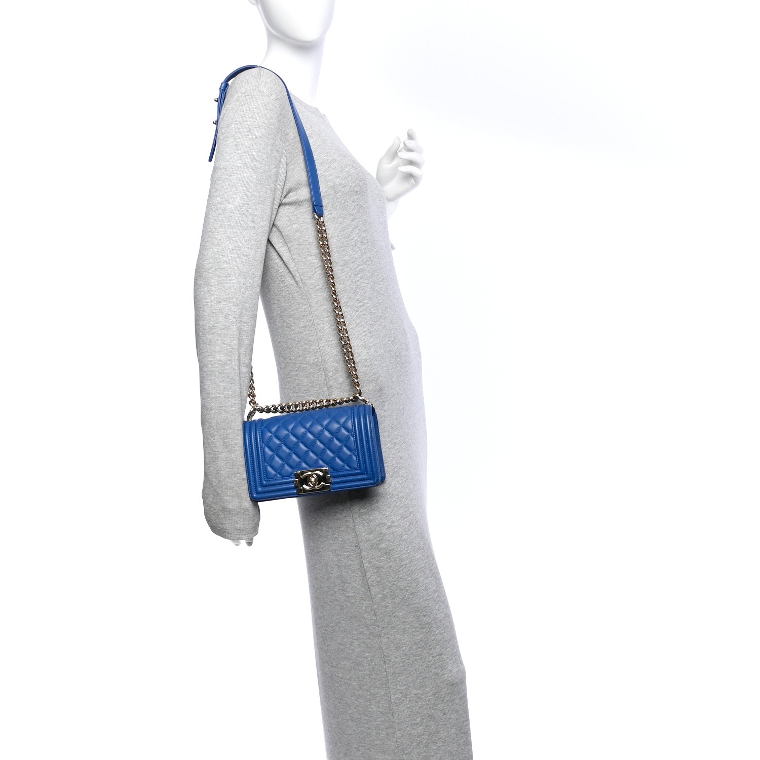 Chanel Lambskin Quilted Small Boy Flap Blue 2 of 11