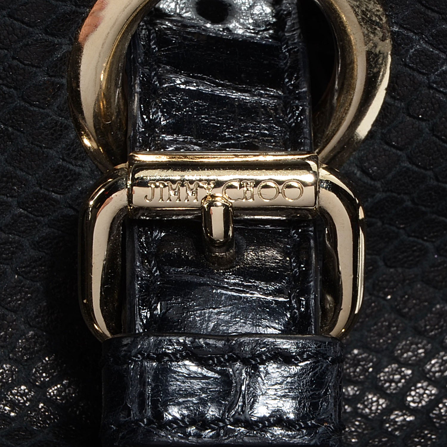 Jimmy Choo Snake Embossed Leather Ramona Black 9 of 9