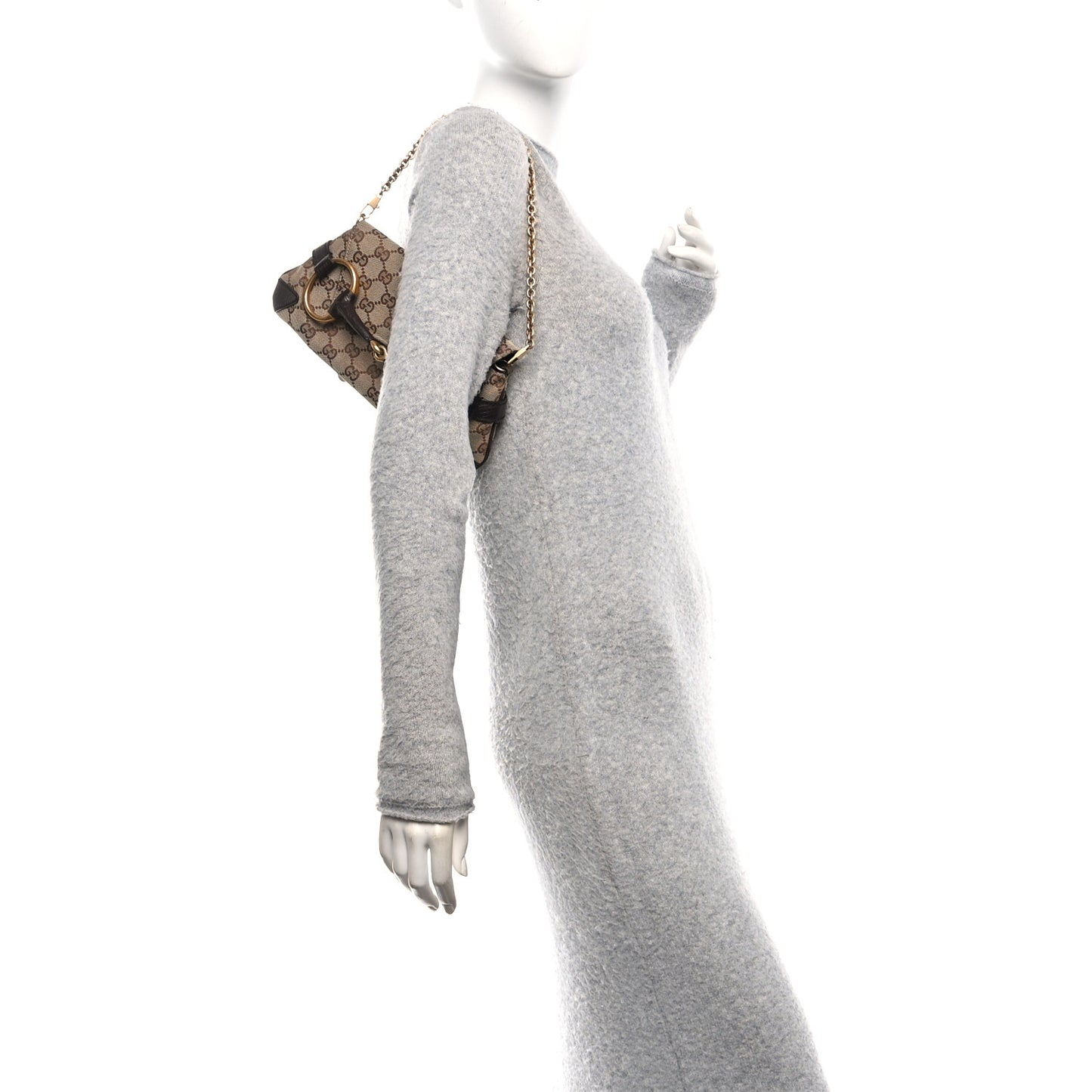 Monogram Horsebit Clutch Dark Brown