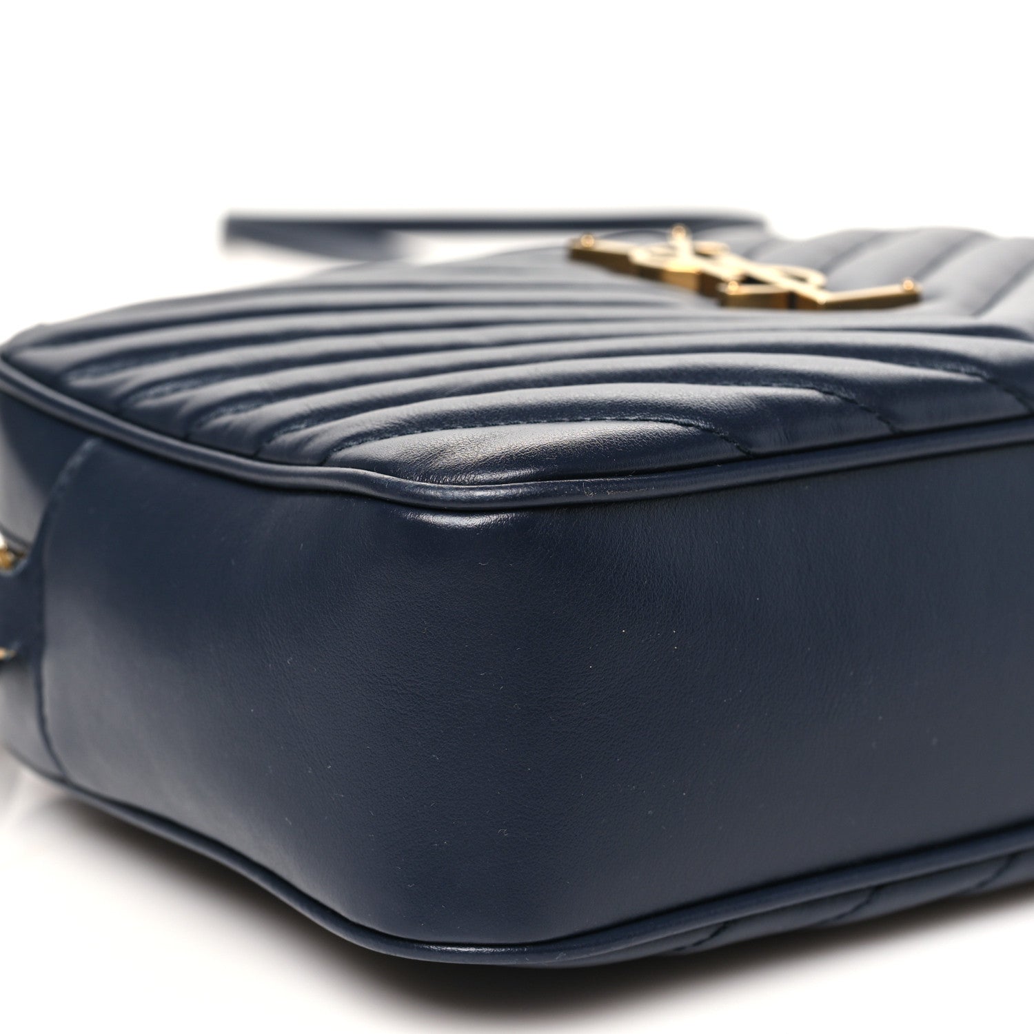 Saint Laurent Calfskin Matelasse Monogram Lou Camera Bag Deep Marine 9 of 11