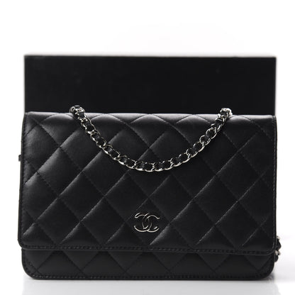Chanel Lambskin Quilted Wallet On Chain WOC Black 11 of 11