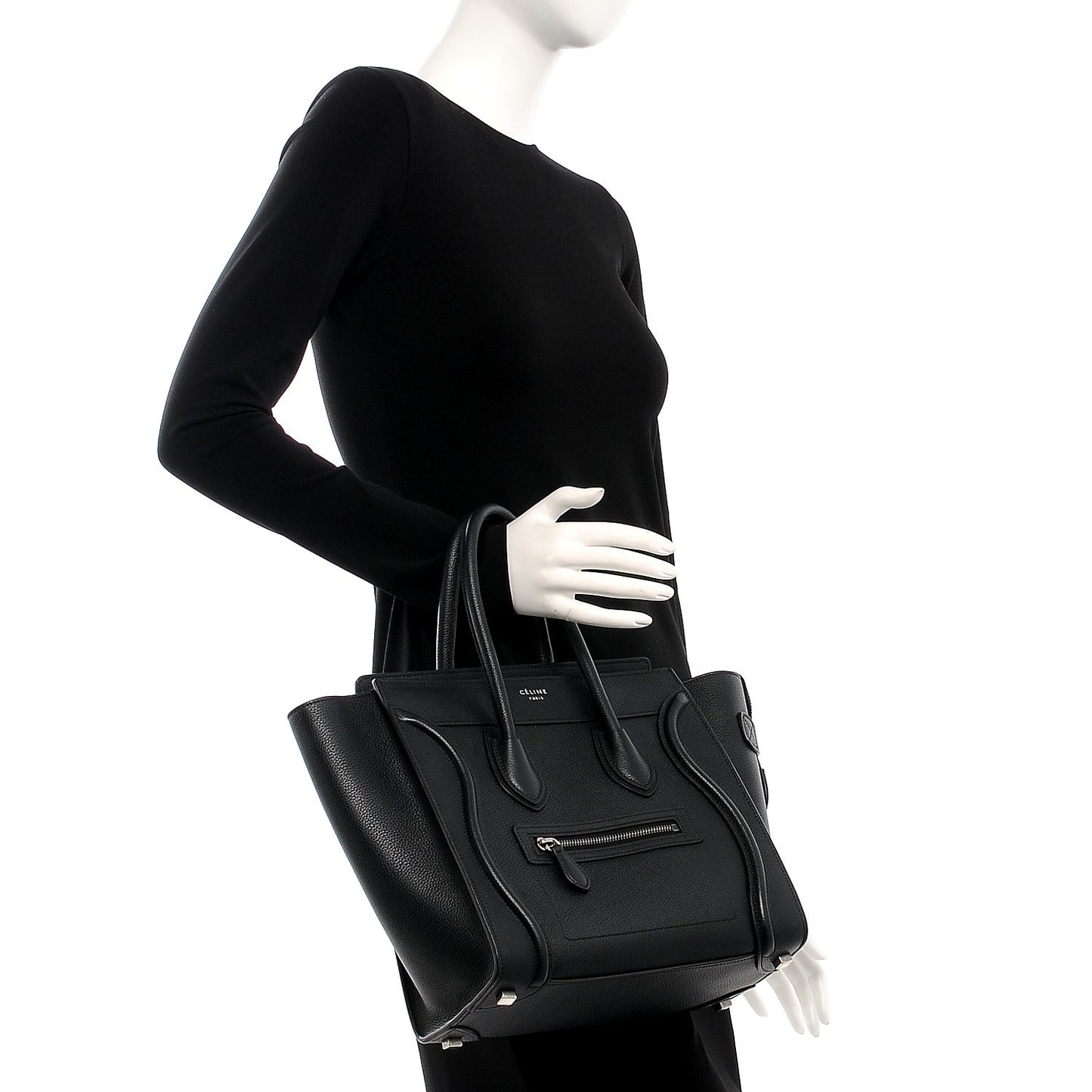 Drummed Calfskin Micro Luggage Black