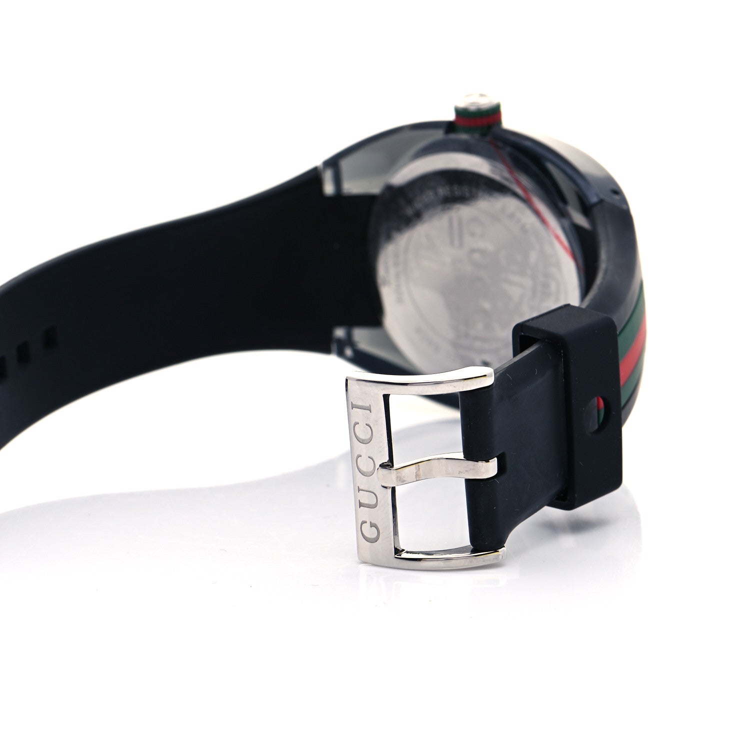 Gucci Stainless Steel Rubber 46mm Sync Web Quartz Watch Black 5 of 7