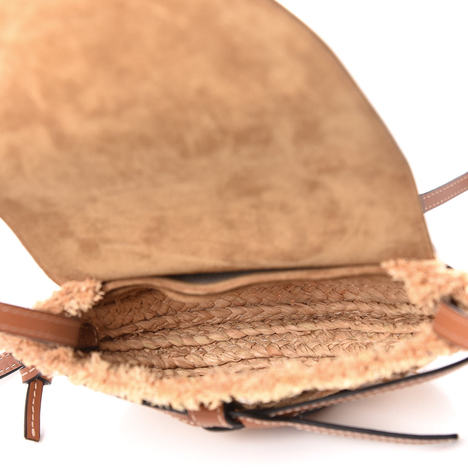 Loewe Calfskin Raffia Mini Gate Crossbody Bag Natural Tan 5 of 13