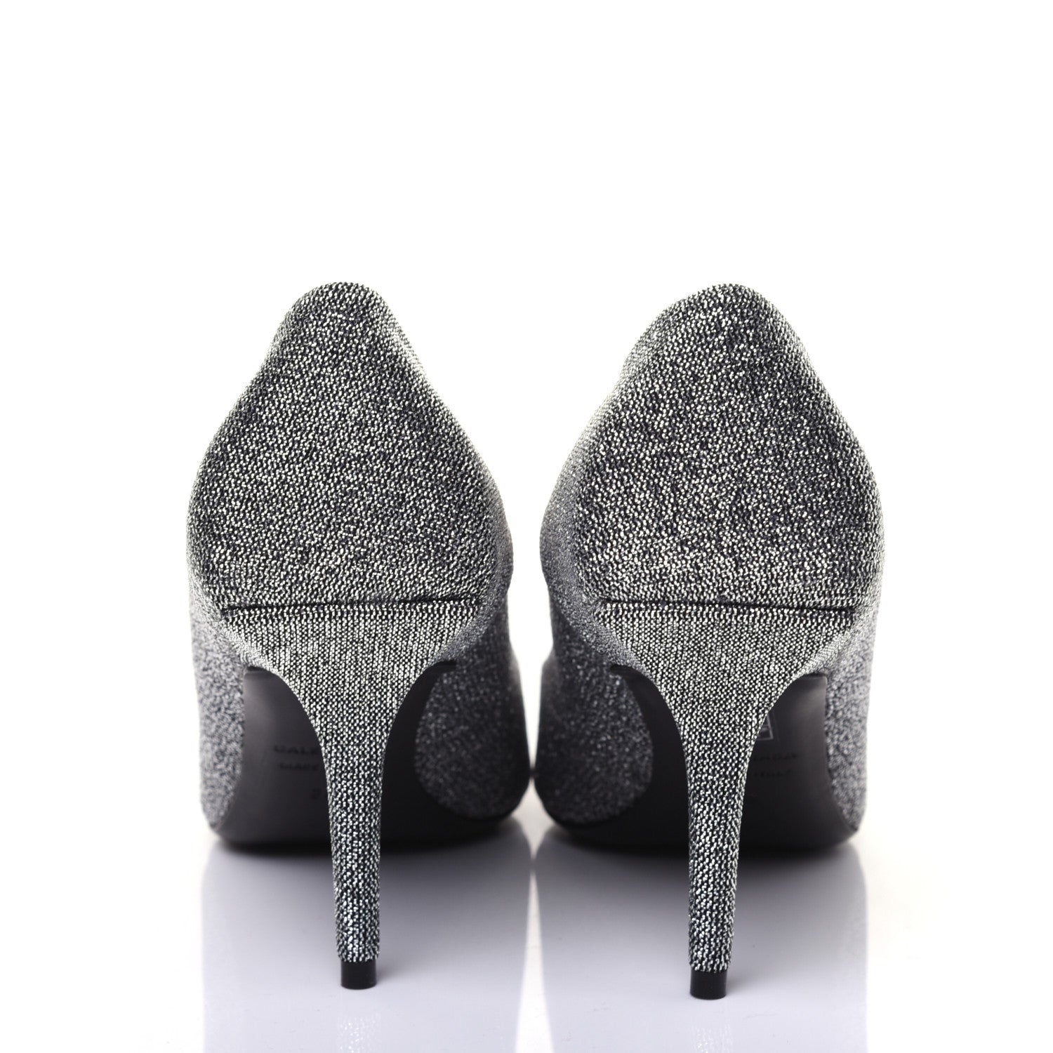 Balenciaga Shiny Fabric Square Knife 80mm Pumps 38 Silver 9 of 11