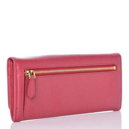 Prada Saffiano Bow Continental Wallet Peonia 3 of 15