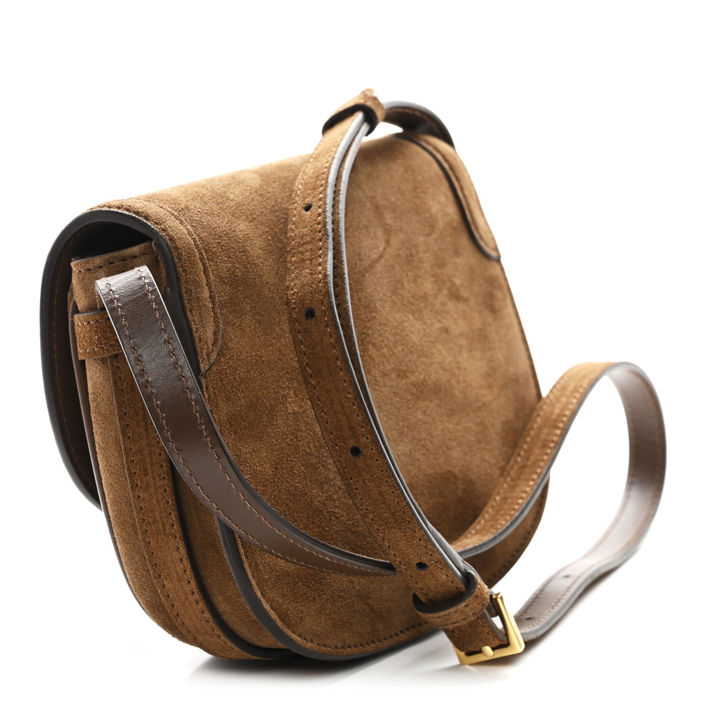 Suede Mini Wallis Flap Bag Brown