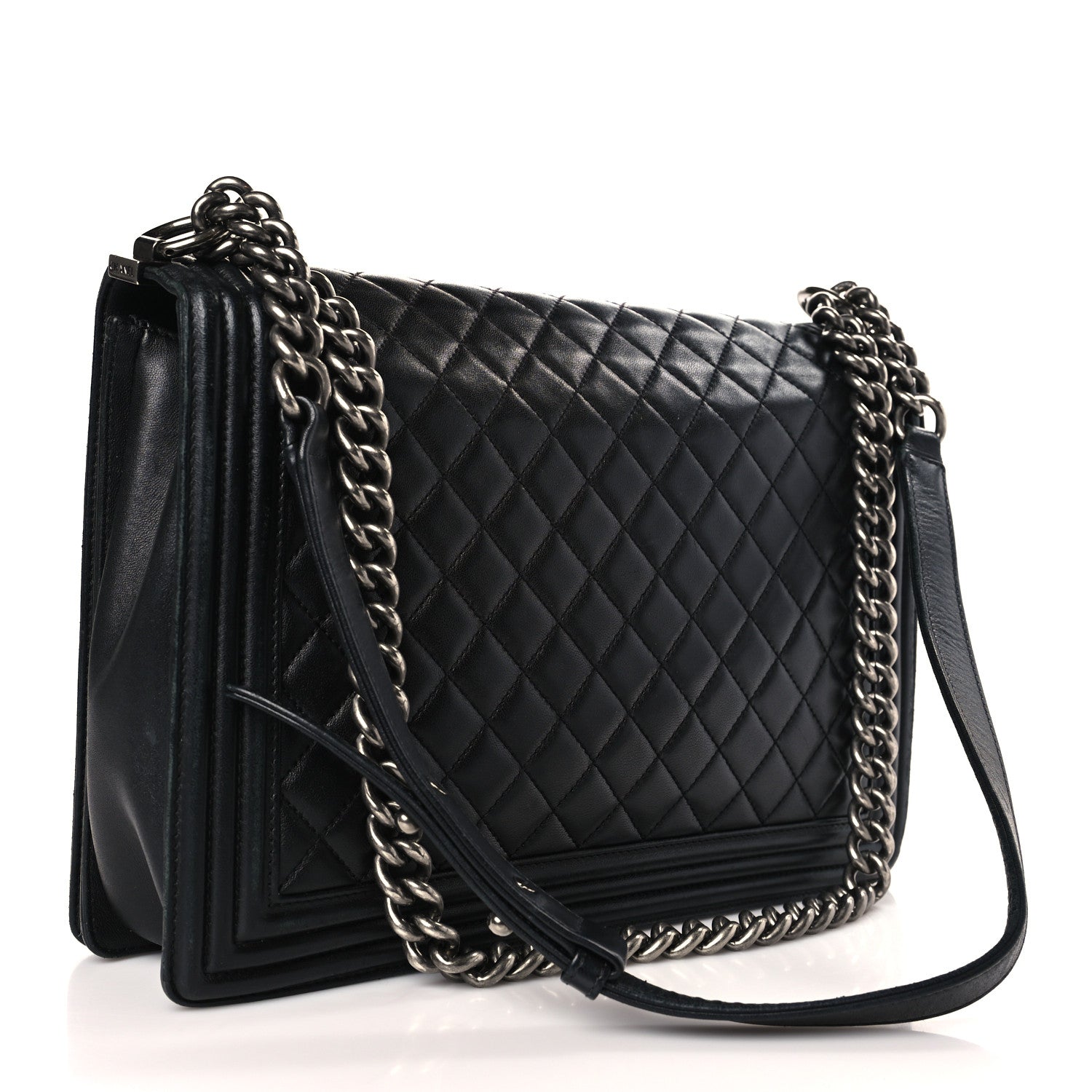 Chanel Lambskin Quilted Large Boy Flap Black 3 of 10