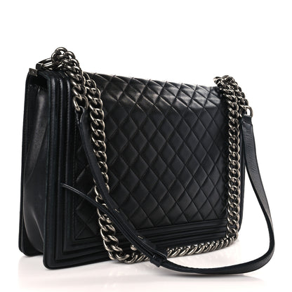 Chanel Lambskin Quilted Large Boy Flap Black 3 of 10