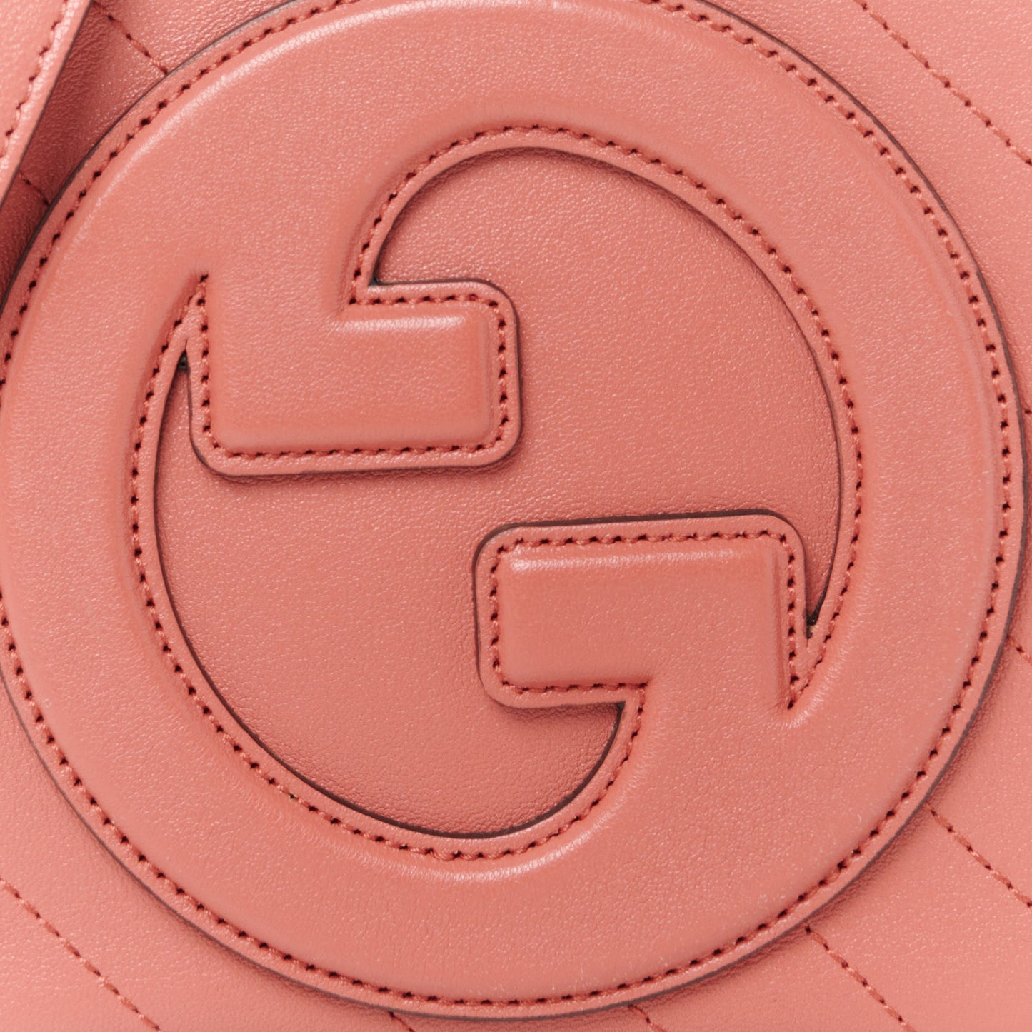 Sakai Be Green Calfskin Diagonal Stitched Blondie Top Handle Bag Pink