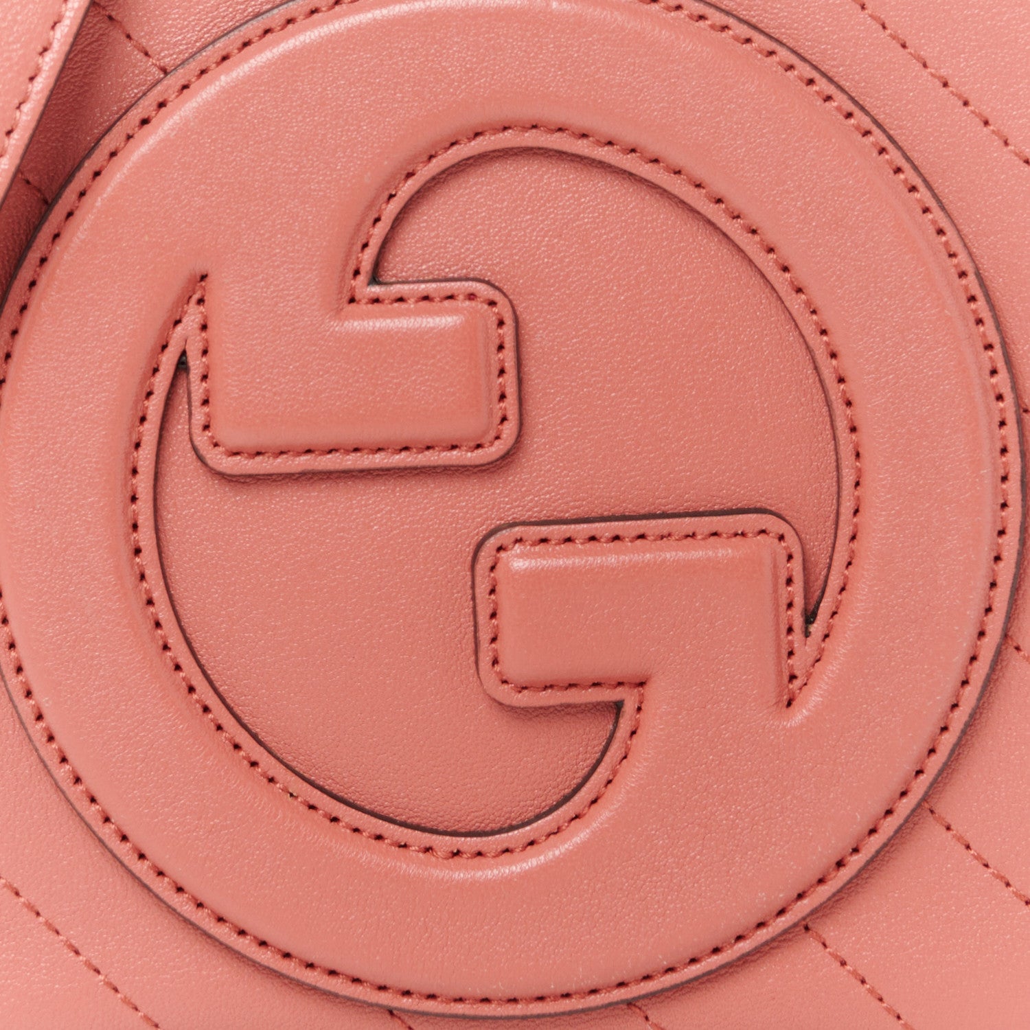 Gucci Sakai Be Green Calfskin Diagonal Stitched Blondie Top Handle Bag Pink 9 of 11