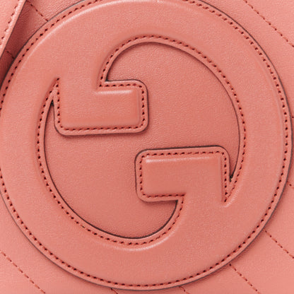 Gucci Sakai Be Green Calfskin Diagonal Stitched Blondie Top Handle Bag Pink 9 of 11