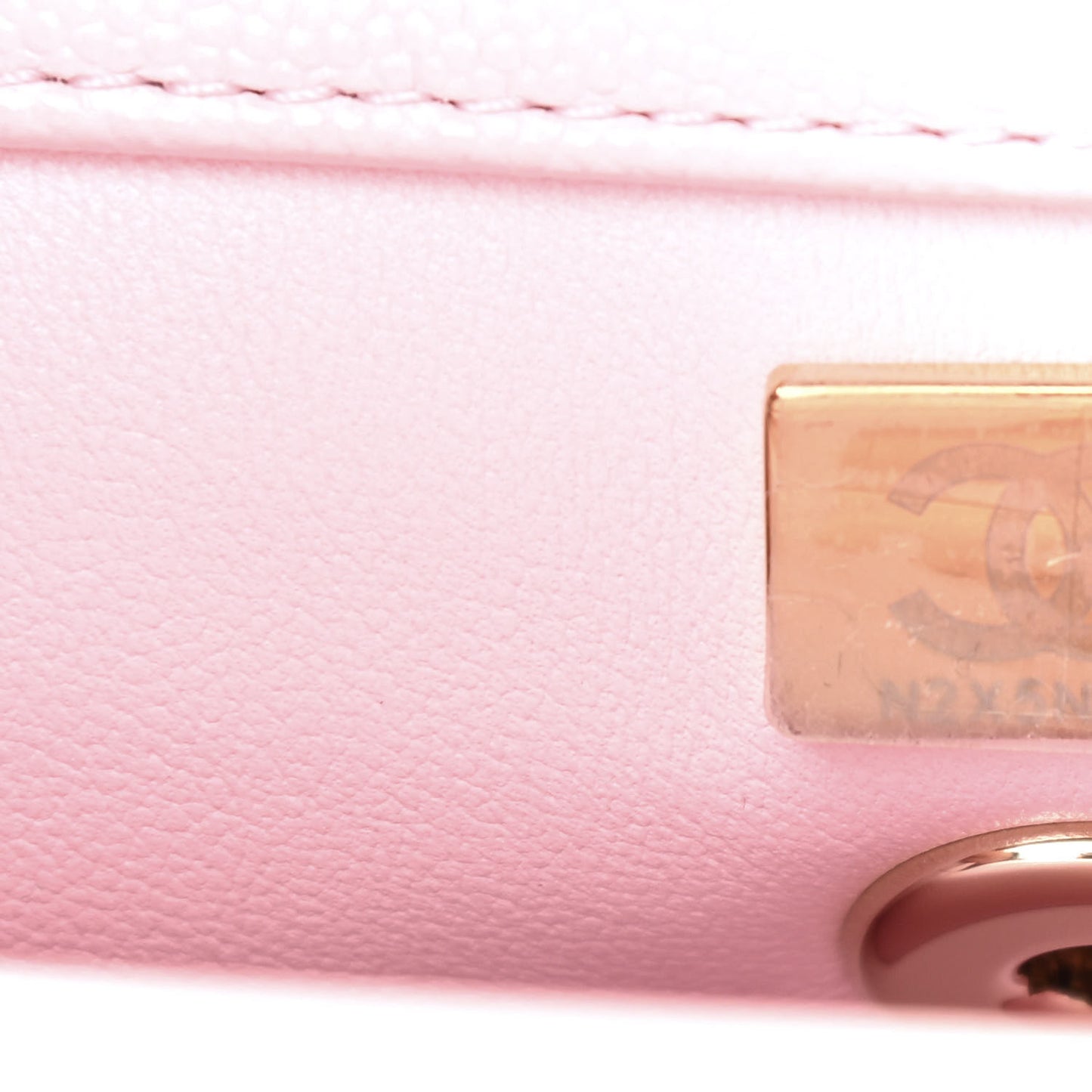 Caviar Quilted Mini Coco Handle Flap Light Pink