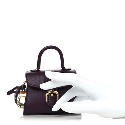 Delvaux Box Calfskin Brillant Charms Wristlet Bag Charm Prune 2 of 8