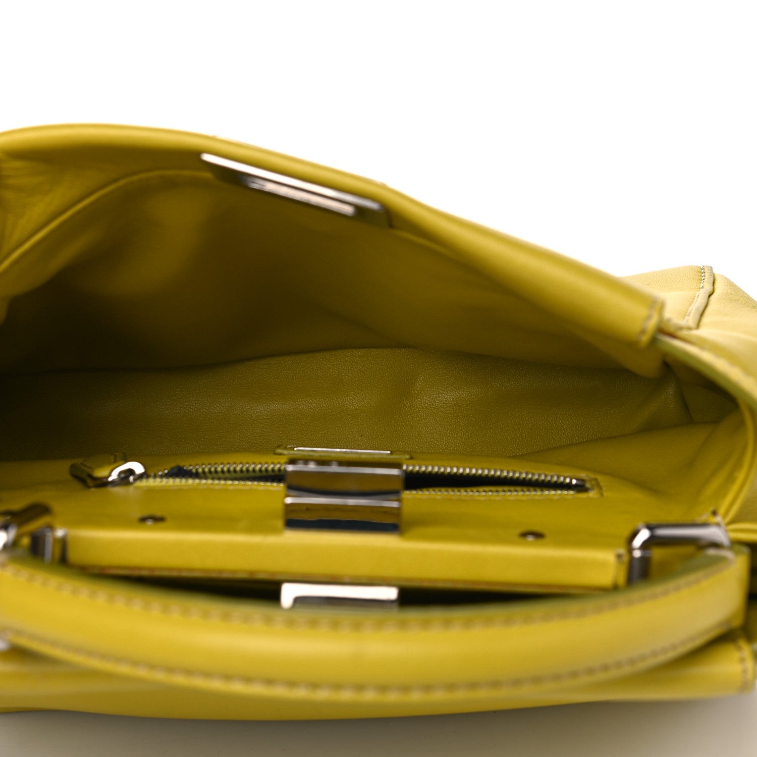 Fendi Nappa Mini Peekaboo Iconic Satchel Lime 4 of 10