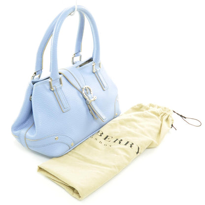 Burberry Pebbled Leather Small Satchel Blue 3 of 8