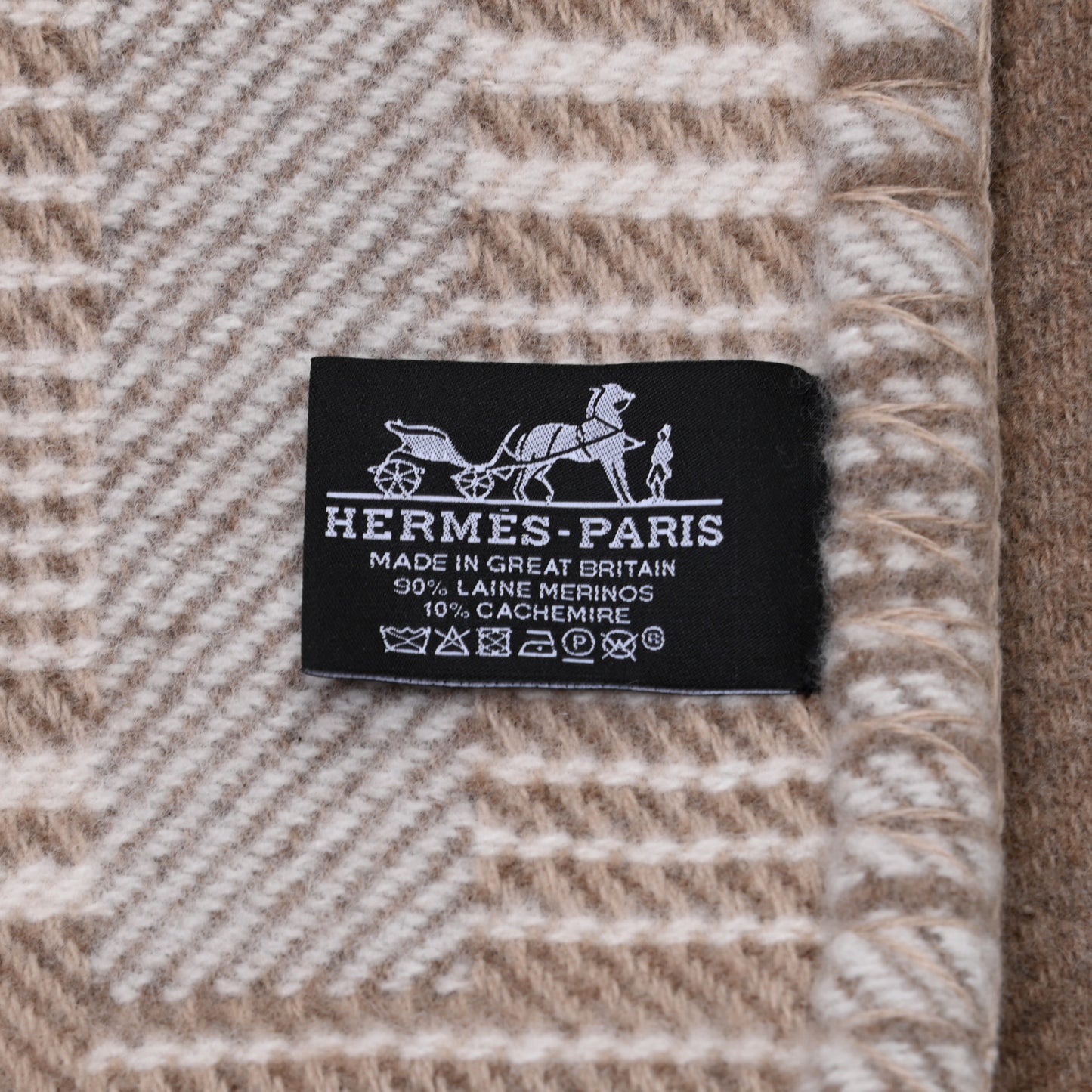 Wool Cashmere Avalon Paper Block Blanket Ecru Naturel