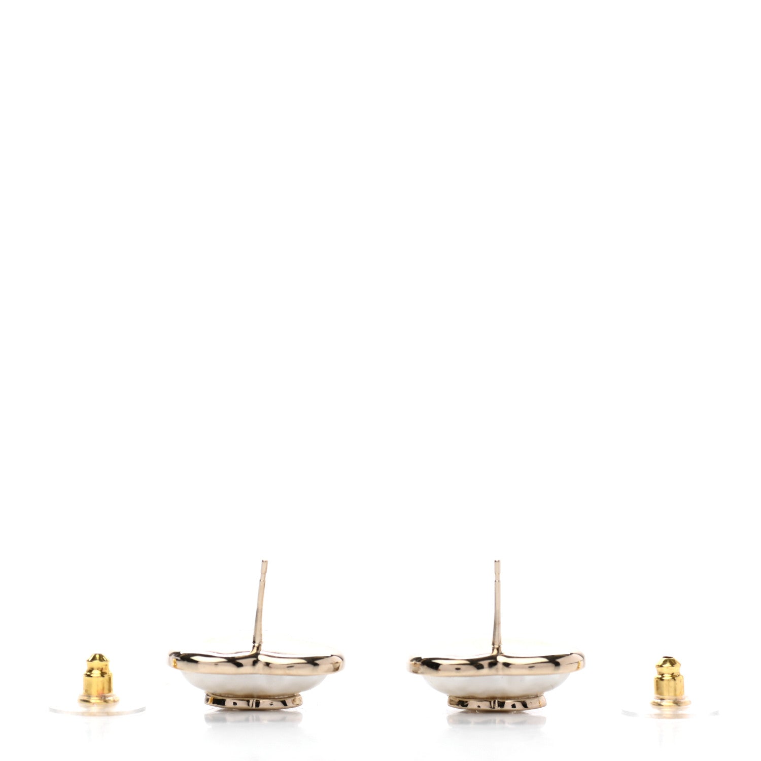 Chanel Pearl CC Heart Earrings Gold 3 of 5