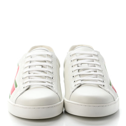 Gucci Calfskin Interlocking G Mens New Ace Sneakers 11.5 White Red Flame Green 2 of 4
